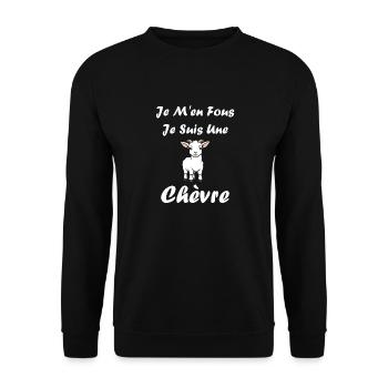 Citation humour petite chèvre - Sweat-shirt Unisexe - noir - Devant - Alina (178cm) & Michal (187cm)