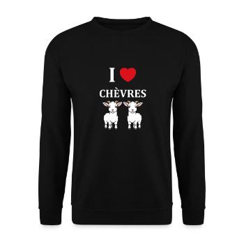 Citation humour petite chèvre - Sweat-shirt Unisexe - noir - Devant - Alina (178cm) & Michal (187cm)