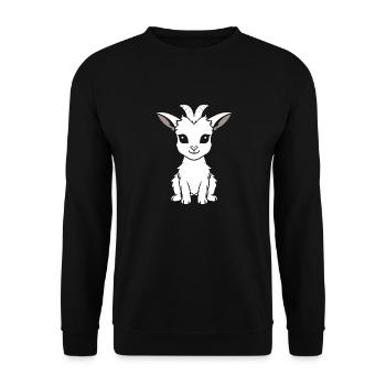 Citation humour petite chèvre - Sweat-shirt Unisexe - noir - Devant - Alina (178cm) & Michal (187cm)