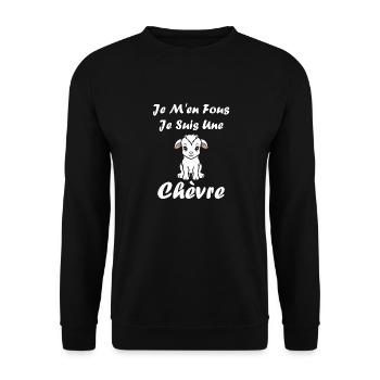 Citation humour petite chèvre - Sweat-shirt Unisexe - noir - Devant - Alina (178cm) & Michal (187cm)