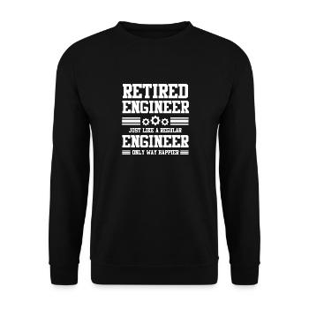 Retired Engineer Engineering Funny Retirement - Unisex Sweatshirt - black - Front - Alina (178cm) & Michal (187cm)