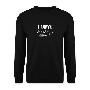 I Love Line Dancing Funny Western Dance Texas - Unisex Sweatshirt - black - Front - Alina (178cm) & Michal (187cm)