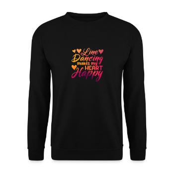 Line Dancing macht mein Herz glücklich Funny - Unisex Pullover - Schwarz - Vorne - Alina (178cm) & Michal (187cm)