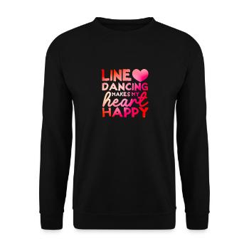 Line Dancing Makes My Heart Happy Funny - Unisex Sweatshirt - black - Front - Alina (178cm) & Michal (187cm)