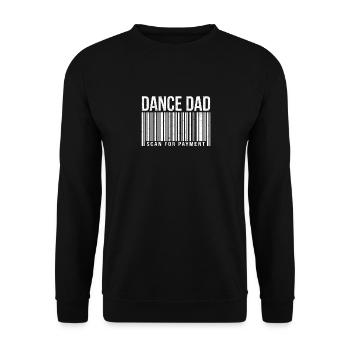 Dance Dad Scan for Payment Funny Father's Day - Unisex Sweatshirt - black - Front - Alina (178cm) & Michal (187cm)