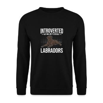 Chien Labrador Retriever chocolat - Sweat-shirt Unisexe - noir - Devant - Alina (178cm) & Michal (187cm)