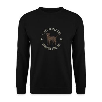 Chien Labrador Retriever chocolat - Sweat-shirt Unisexe - noir - Devant - Alina (178cm) & Michal (187cm)