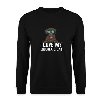 Chocolate Labrador Retriever Hund - Unisex Pullover - Schwarz - Vorne - Alina (178cm) & Michal (187cm)
