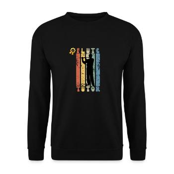 Number One Flute Tutor - Gift Idea For Flute Teach - Unisex Sweatshirt - black - Front - Alina (178cm) & Michal (187cm)