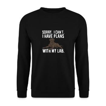 Chien Labrador Retriever chocolat - Sweat-shirt Unisexe - noir - Devant - Alina (178cm) & Michal (187cm)