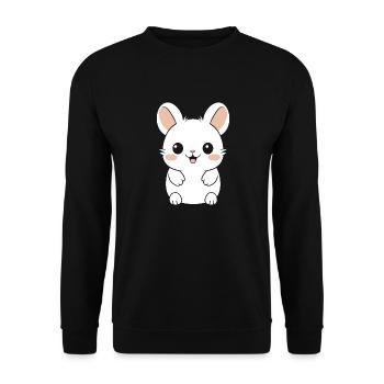 Niedliches kleines Chinchilla - Unisex Pullover - Schwarz - Vorne - Alina (178cm) & Michal (187cm)