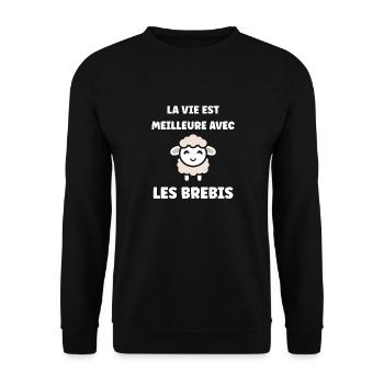 Bébé mouton petit brebis - Sweat-shirt Unisexe - noir - Devant - Alina (178cm) & Michal (187cm)