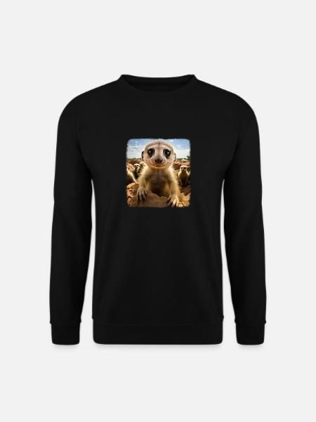 Meerkat realistic Erdmännchen - Unisex Sweatshirt - black