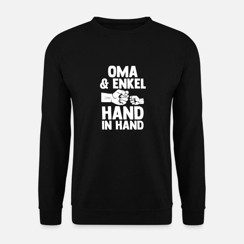 Oma Großmutter und Enkel - Unisex Pullover - Schwarz