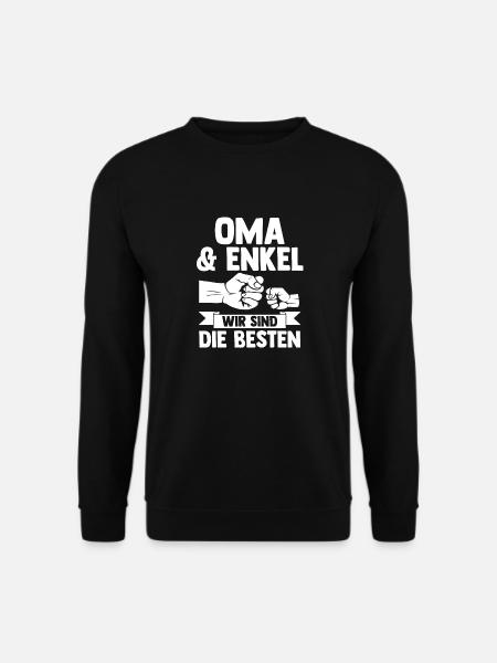 Oma Großmutter und Enkel - Unisex Pullover - Schwarz