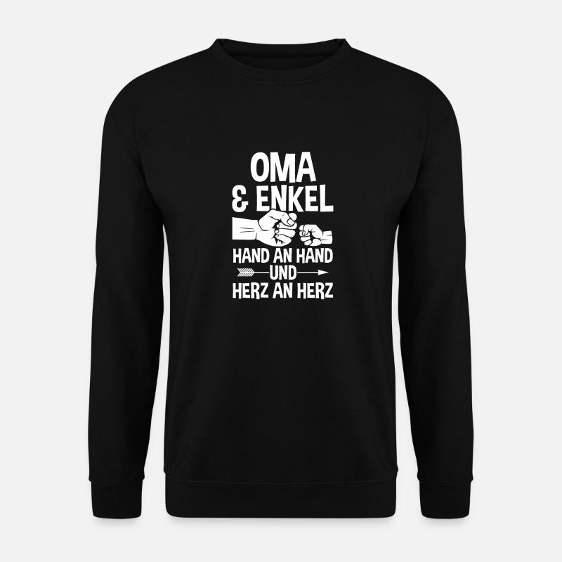 Oma Großmutter und Enkel - Unisex Pullover - Schwarz