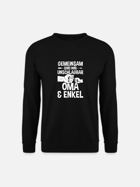 Oma Großmutter und Enkel - Unisex Pullover - Schwarz