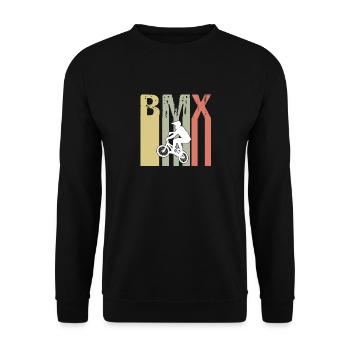Vintage Retro BMX Gift Idea - Unisex Sweatshirt - black - Front - Alina (178cm) & Michal (187cm)