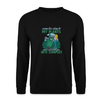 Funny gardener saying gardening allotment gardener - Unisex Sweatshirt - black - Front - Alina (178cm) & Michal (187cm)