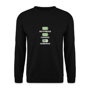 Funny father day outfit for dads and bonus dads - Unisex Sweatshirt - black - Front - Alina (178cm) & Michal (187cm)