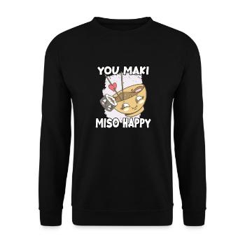 Mignon japonais sushi fan motif nigiri maki sushi - Sweat-shirt Unisexe - noir - Devant - Alina (178cm) & Michal (187cm)