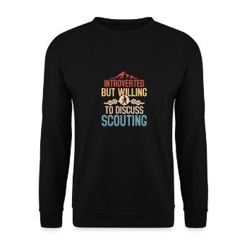 Scout Whisperer: Let's Talk Scouting - Unisex Pullover - Schwarz - Vorne - Alina (178cm) & Michal (187cm)