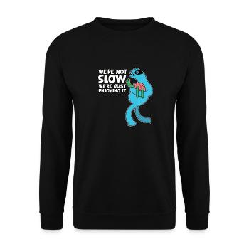Lustiger Ausdauersport Joggen Fitness Läufer - Unisex Pullover - Schwarz - Vorne - Alina (178cm) & Michal (187cm)