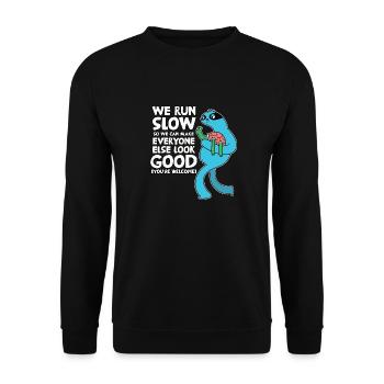 Funny Jogger Clothing Fitness Sport Runner - Unisex Sweatshirt - black - Front - Alina (178cm) & Michal (187cm)