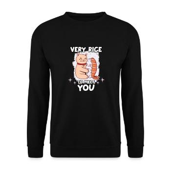 drôle Japon sushi Kpop Wasabi Nigiri sushi - Sweat-shirt Unisexe - noir - Devant - Alina (178cm) & Michal (187cm)