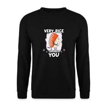 Funny Sushi Motif Nigiri Rice Cuisine japonaise - Sweat-shirt Unisexe - noir - Devant - Alina (178cm) & Michal (187cm)