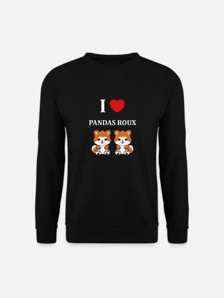 Renard amour Petit panda roux - Sweat-shirt Unisexe - noir