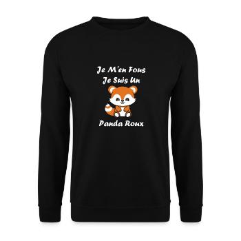 Renard amour Petit panda roux - Sweat-shirt Unisexe - noir - Devant - Alina (178cm) & Michal (187cm)