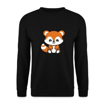Fox Love Little Red Panda - Unisex Sweatshirt - black - Front - Alina (178cm) & Michal (187cm)