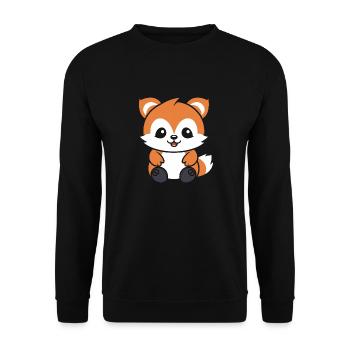 Fox Love Little Red Panda - Unisex Sweatshirt - black - Front - Alina (178cm) & Michal (187cm)