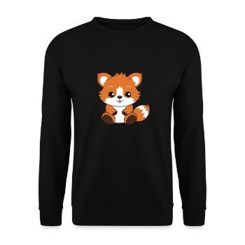Fox Love Little Red Panda - Unisex Sweatshirt - black - Front - Alina (178cm) & Michal (187cm)