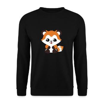 Fox Love Little Red Panda - Unisex Sweatshirt - black - Front - Alina (178cm) & Michal (187cm)