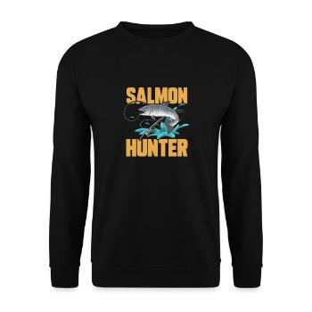 Pêche au saumon Pêcheur de saumon - Sweat-shirt Unisexe - noir - Devant - Alina (178cm) & Michal (187cm)
