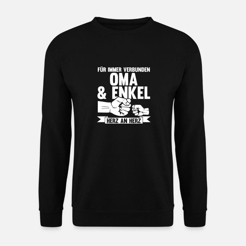Oma Großmutter und Enkel - Unisex Pullover - Schwarz