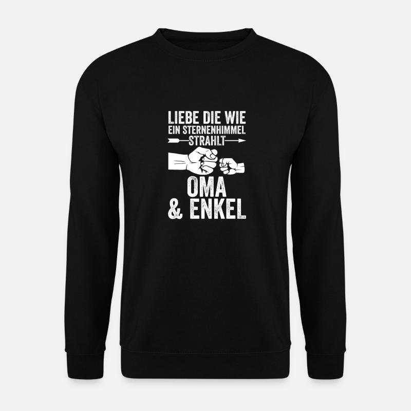 Oma Großmutter und Enkel - Unisex Pullover - Schwarz