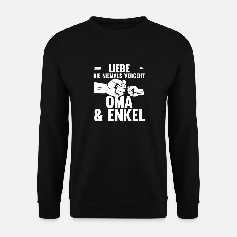 Oma Großmutter und Enkel - Unisex Pullover - Schwarz