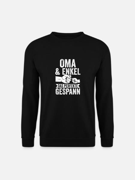 Oma Großmutter und Enkel - Unisex Pullover - Schwarz