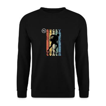 Number One Rugby Coach - Gift Idea For Rugby Teach - Unisex Sweatshirt - black - Front - Alina (178cm) & Michal (187cm)