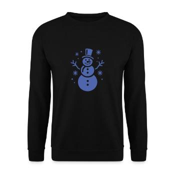 Snowman Silhouette Minimalist - Unisex Sweatshirt - black - Front - Alina (178cm) & Michal (187cm)