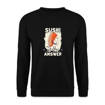 lustige Sushi Ramen Nigiri Maki Anime Kanji Sushi - Unisex Pullover - Schwarz - Vorne - Alina (178cm) & Michal (187cm)