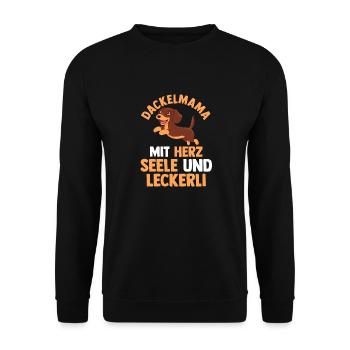 Hund Dachshund Dackel - Unisex Pullover - Schwarz - Vorne - Alina (178cm) & Michal (187cm)