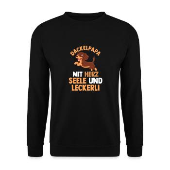 Hund Dachshund Dackel - Unisex Pullover - Schwarz - Vorne - Alina (178cm) & Michal (187cm)