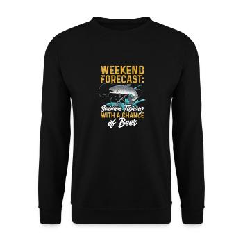 Pêche au saumon Pêcheur de saumon - Sweat-shirt Unisexe - noir - Devant - Alina (178cm) & Michal (187cm)