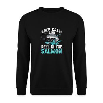 Pêche au saumon Pêcheur de saumon - Sweat-shirt Unisexe - noir - Devant - Alina (178cm) & Michal (187cm)