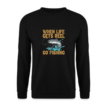 Pêche au saumon Pêcheur de saumon - Sweat-shirt Unisexe - noir - Devant - Alina (178cm) & Michal (187cm)