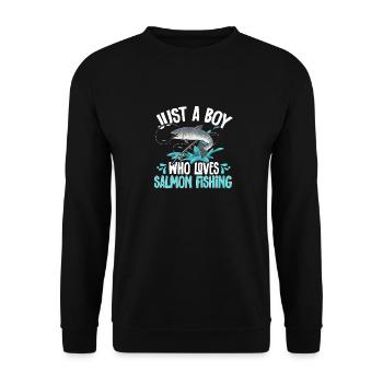 Pêche au saumon Pêcheur de saumon - Sweat-shirt Unisexe - noir - Devant - Alina (178cm) & Michal (187cm)